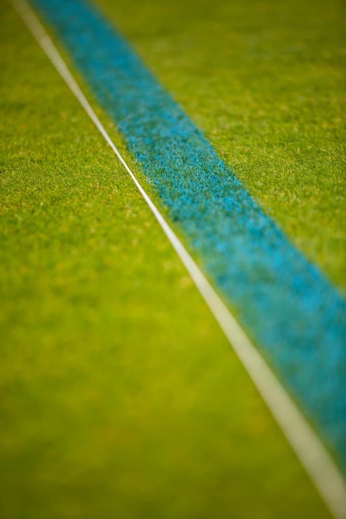 Blauwe lijn detail